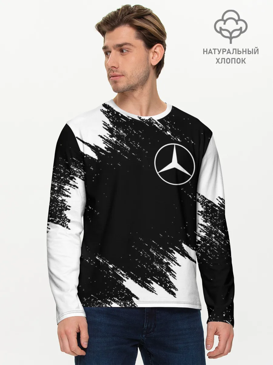 Мужской лонгслив базовый / MERCEDES | МЕРСЕДЕС