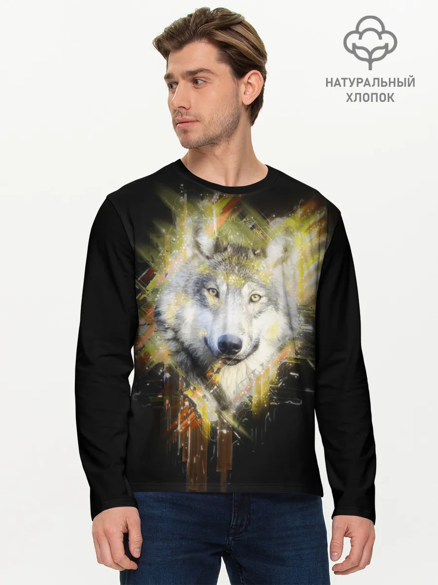 Мужской лонгслив базовый / Волчий тотем