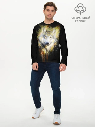Мужской лонгслив базовый / Волчий тотем