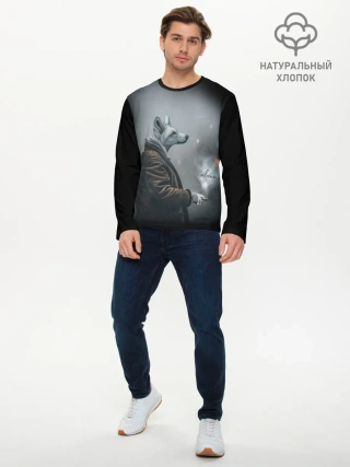 Мужской лонгслив базовый / Одинокий волк