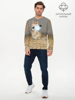 Мужской лонгслив базовый / Земляной кошак с расенганом