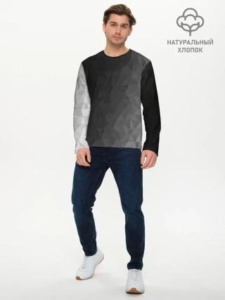 Мужской лонгслив базовый / Dark abstraction