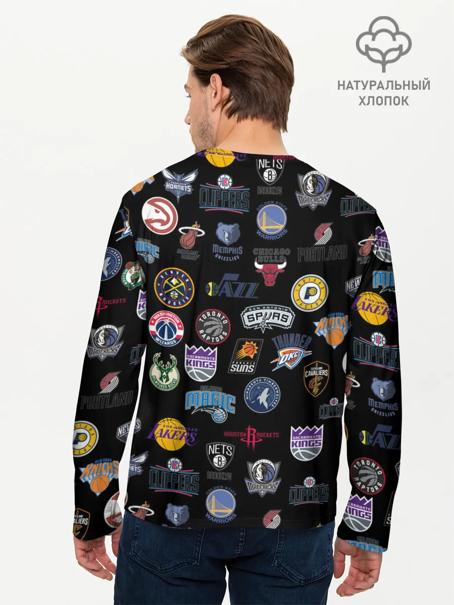 Мужской лонгслив базовый / NBA Pattern | НБА Паттерн