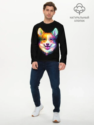 Мужской лонгслив базовый / Корги