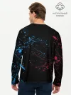 Мужской лонгслив базовый / Kimetsu no yaiba красносиние брызги