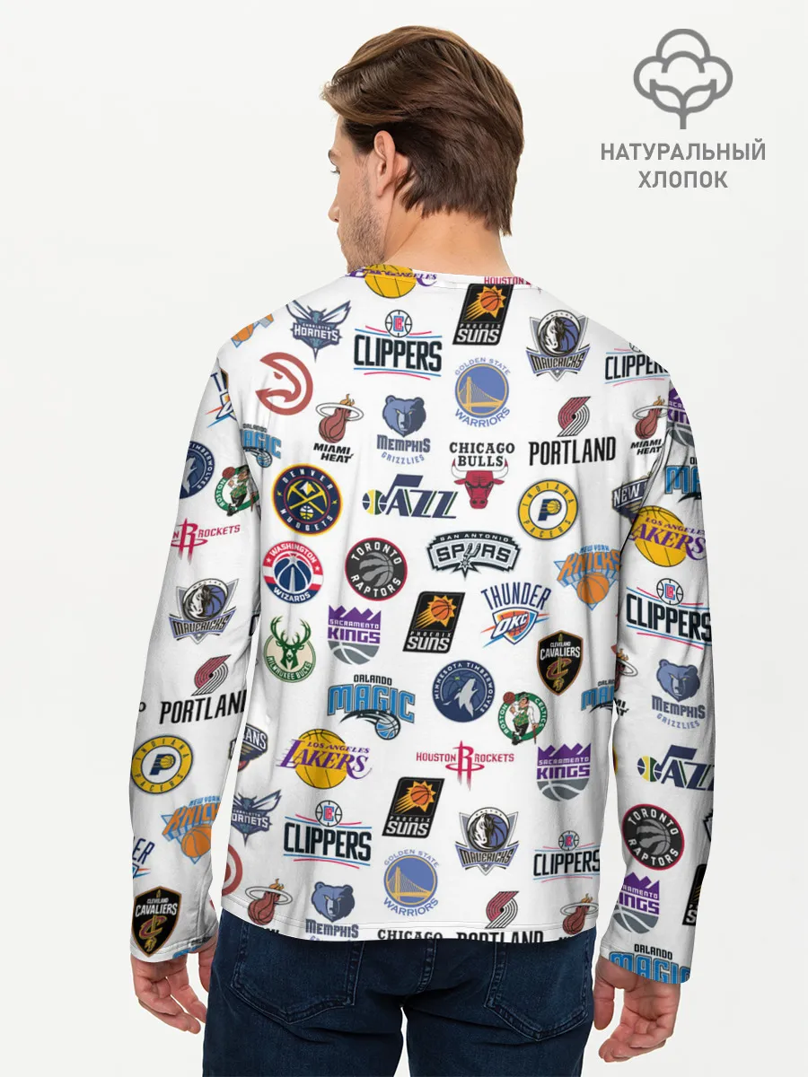 Мужской лонгслив базовый / NBA Pattern | НБА Паттерн