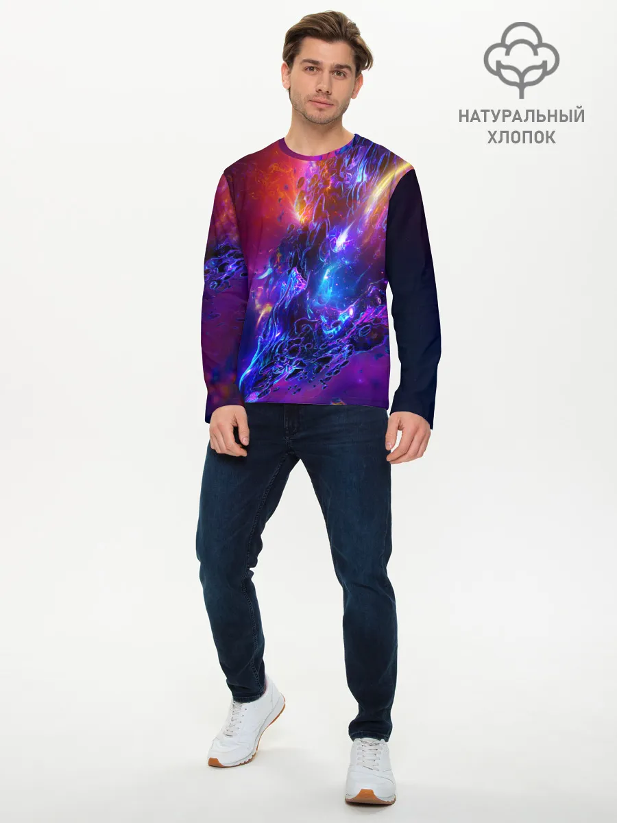 Мужской лонгслив базовый / Universe Neon