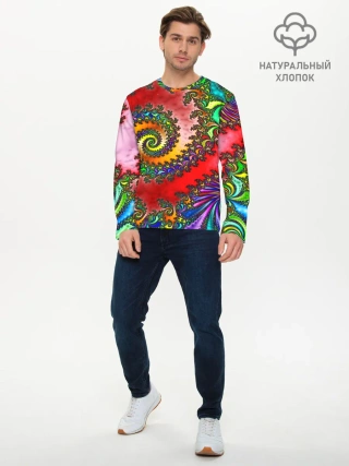 Мужской лонгслив базовый / ФРАКТАЛЬНЫЙ УЗОР