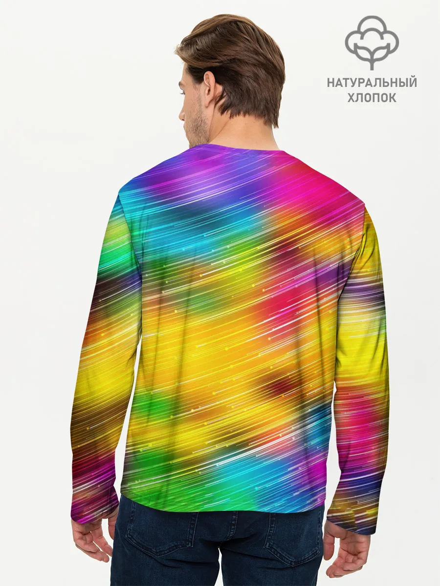Мужской лонгслив базовый / Радужный звездопад