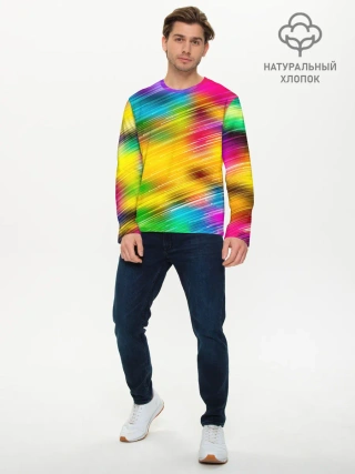 Мужской лонгслив базовый / Радужный звездопад