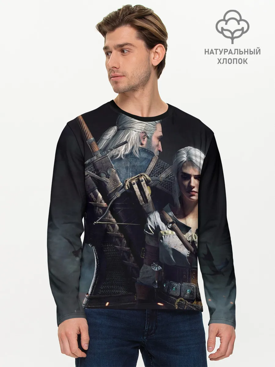 Мужской лонгслив базовый / Ведьмак Геральд