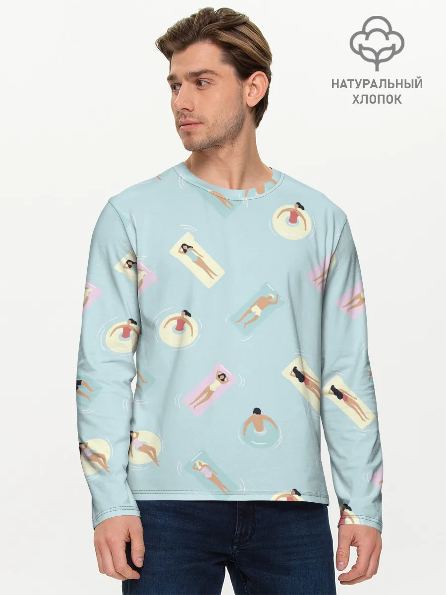 Мужской лонгслив базовый / Пляжный сезон