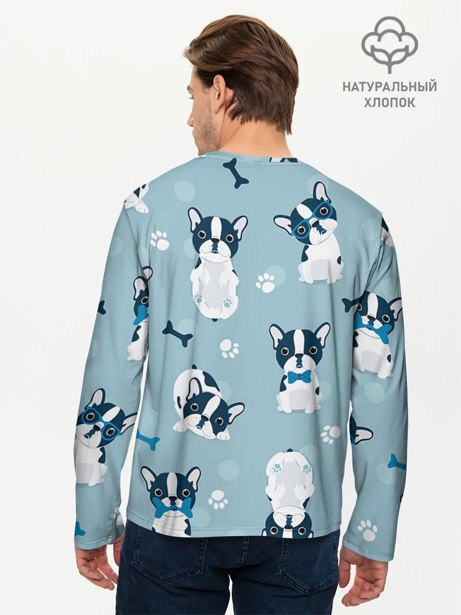 Мужской лонгслив базовый / Собачки