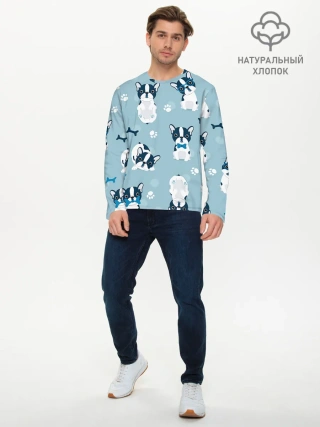 Мужской лонгслив базовый / Собачки