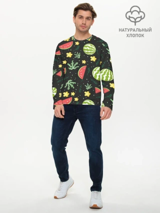 Мужской лонгслив базовый / Арбузики