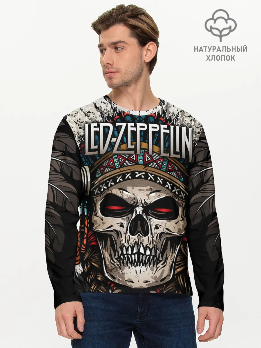 Мужской лонгслив базовый / Led Zeppelin