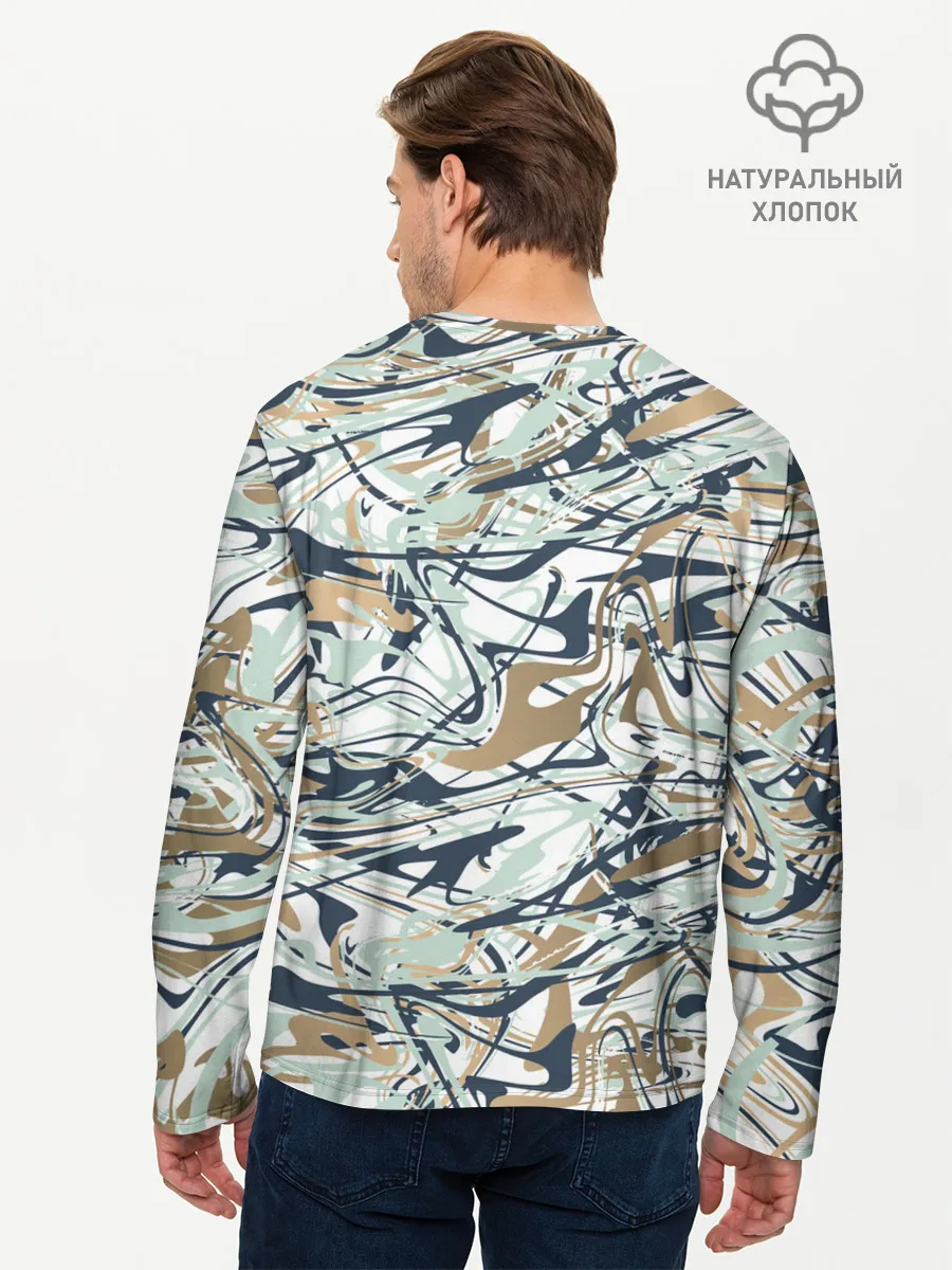 Мужской лонгслив базовый / Узор красками