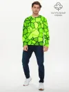 Мужской лонгслив базовый / Зеленая мозаика