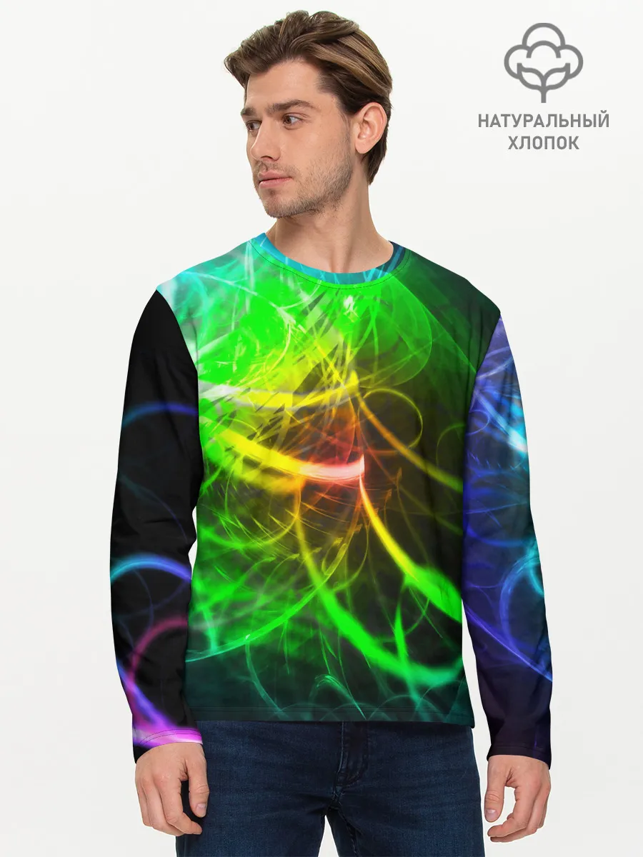 Мужской лонгслив базовый / ЗЕЛЕНЫЙ НЕОН
