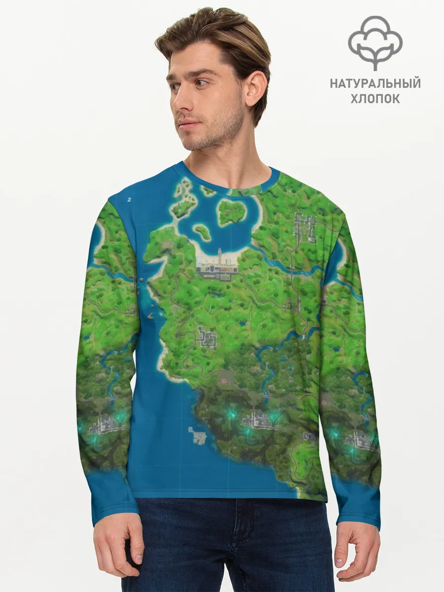 Мужской лонгслив базовый / Fortnite карта