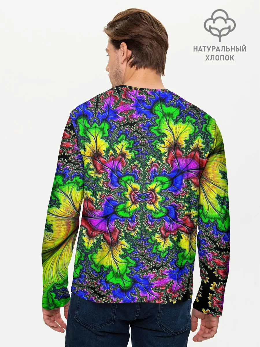Мужской лонгслив базовый / НЕОНОВЫЙ ЦВЕТОК