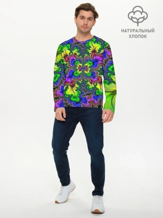 Мужской лонгслив базовый / НЕОНОВЫЙ ЦВЕТОК