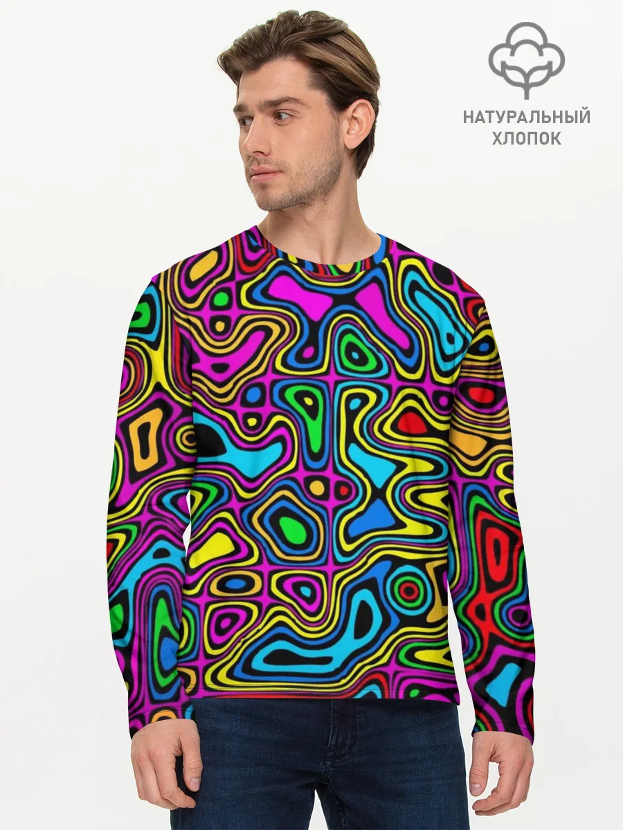 Мужской лонгслив базовый / Психоделика