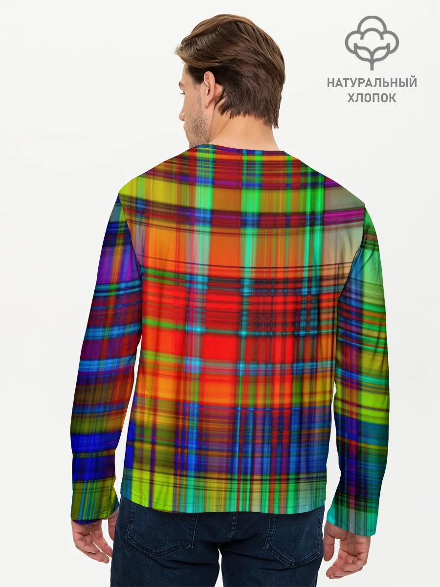 Мужской лонгслив базовый / Неоновая сетка