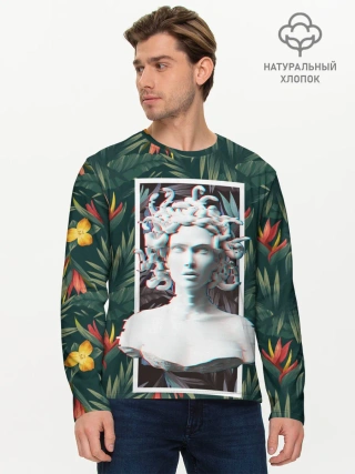 Мужской лонгслив базовый / Медуза Горгона