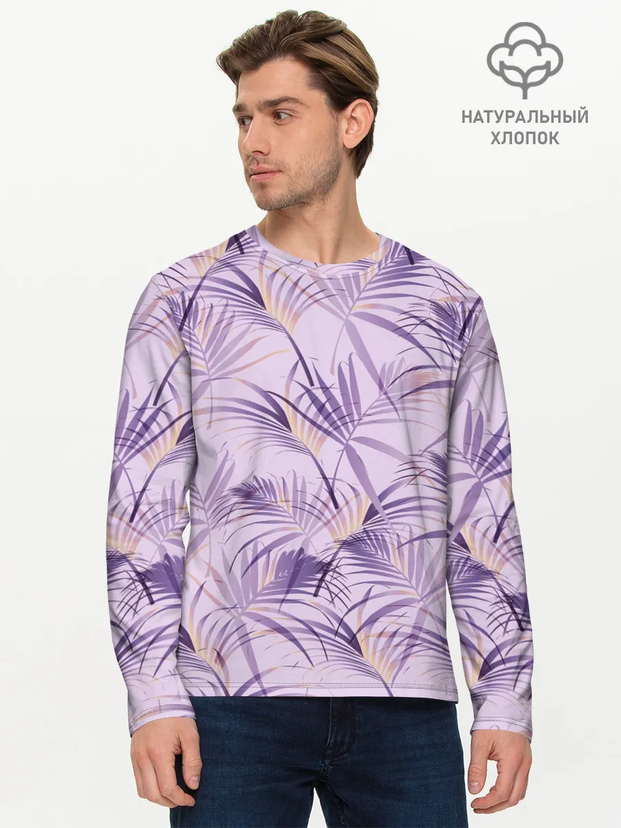 Мужской лонгслив базовый / Листья