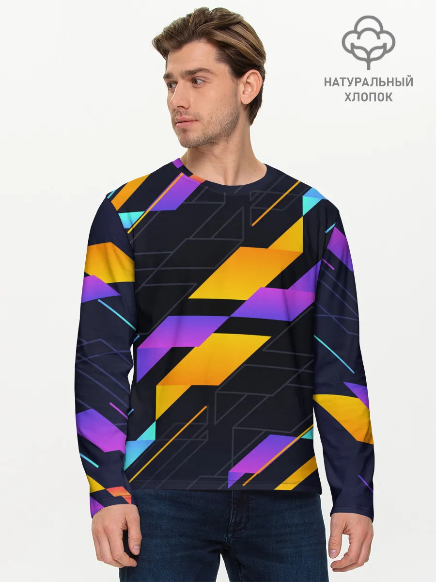 Мужской лонгслив базовый / Modern Geometry