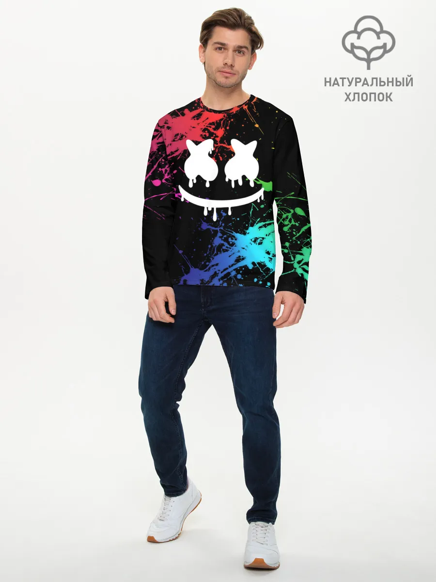 Мужской лонгслив базовый / Marshmello