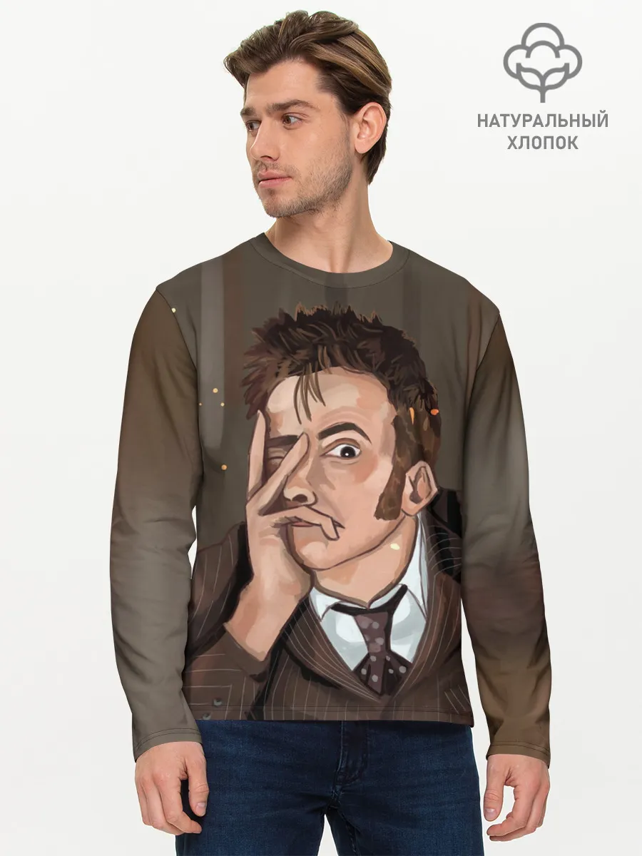 Мужской лонгслив базовый / 10TH DOCTOR WHO