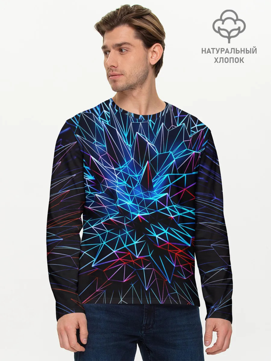 Мужской лонгслив базовый / NEON GEOMETRY