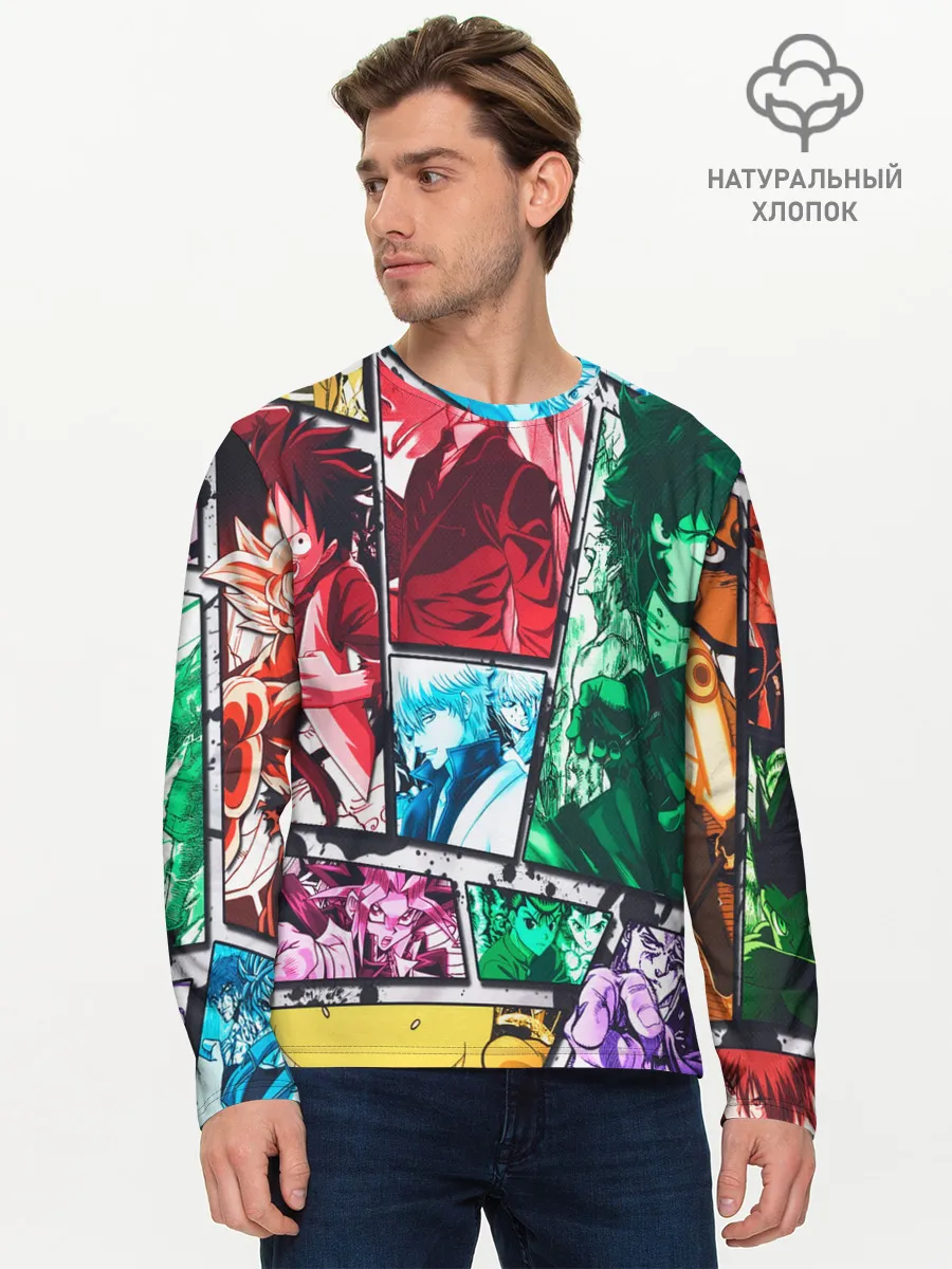 Мужской лонгслив базовый / EPIC MAIN ANIME CHARACTERS 3D!