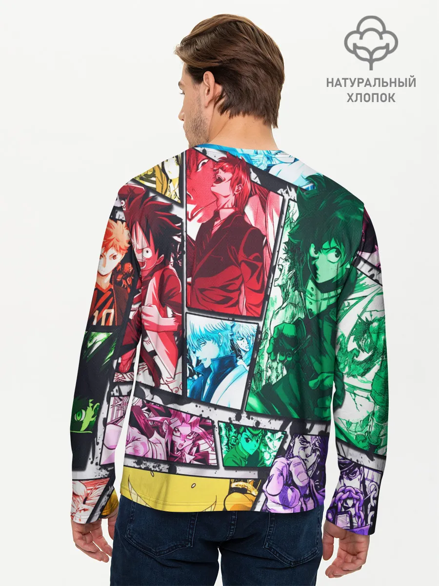 Мужской лонгслив базовый / EPIC MAIN ANIME CHARACTERS 3D!