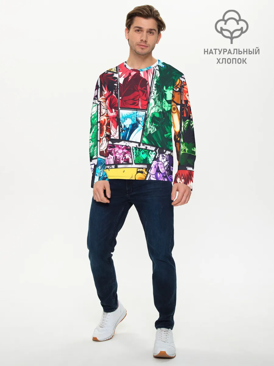 Мужской лонгслив базовый / EPIC MAIN ANIME CHARACTERS 3D!