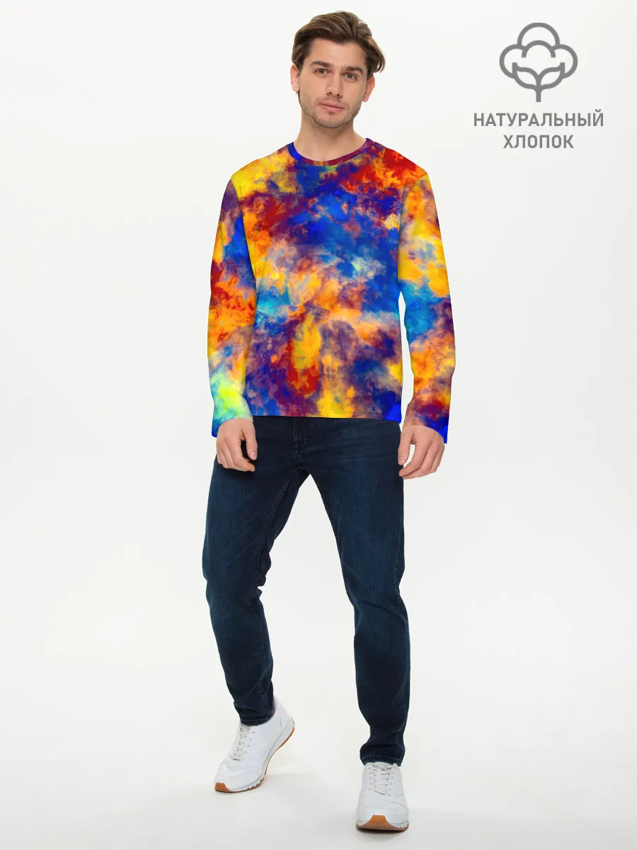 Мужской лонгслив базовый / Огненно-синий полутон