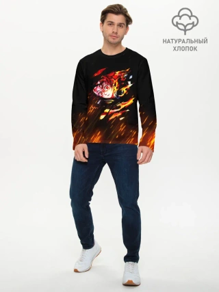 Мужской лонгслив базовый / Burning Kamado