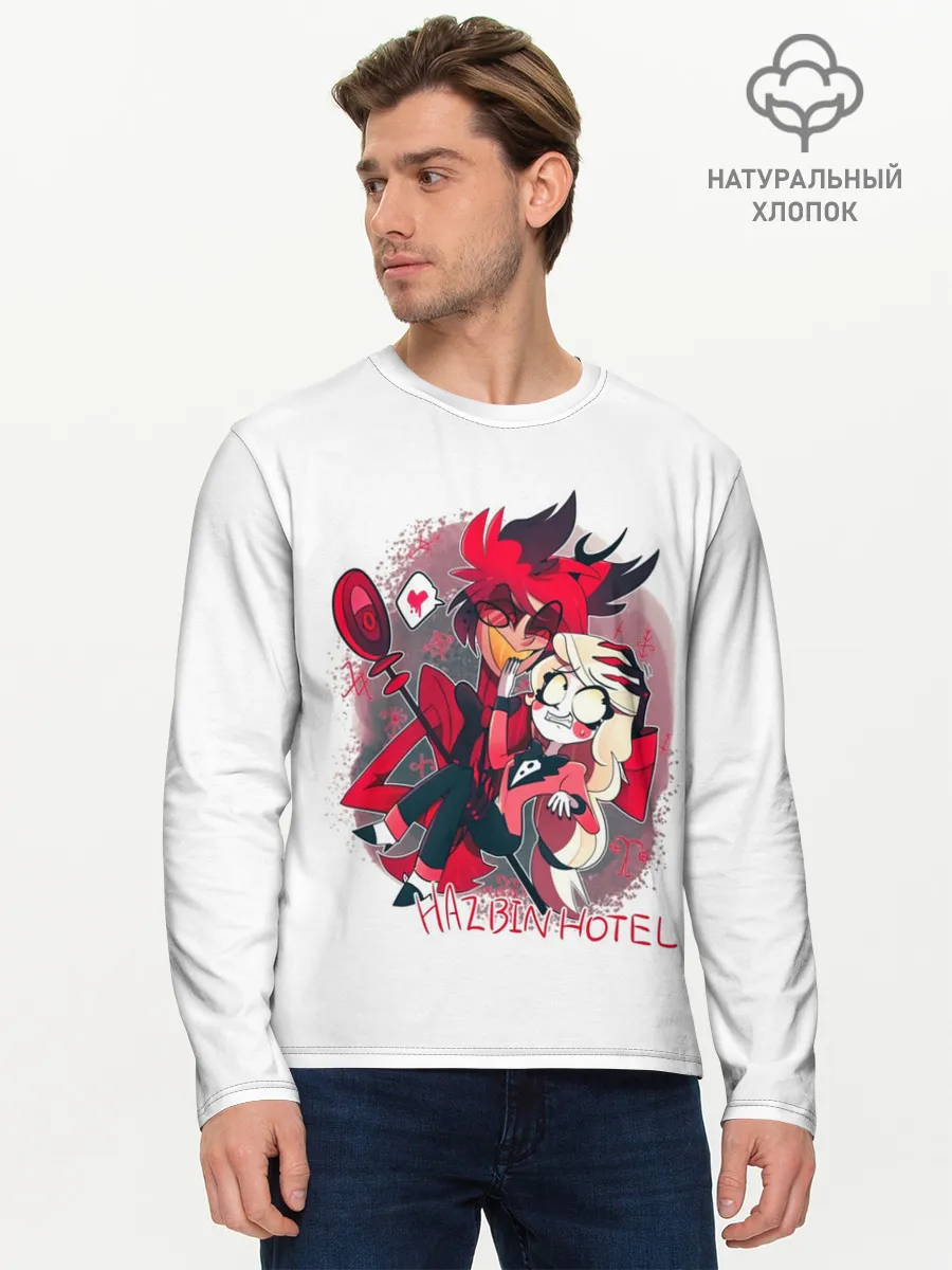 Мужской лонгслив базовый / Hazbin Hotel