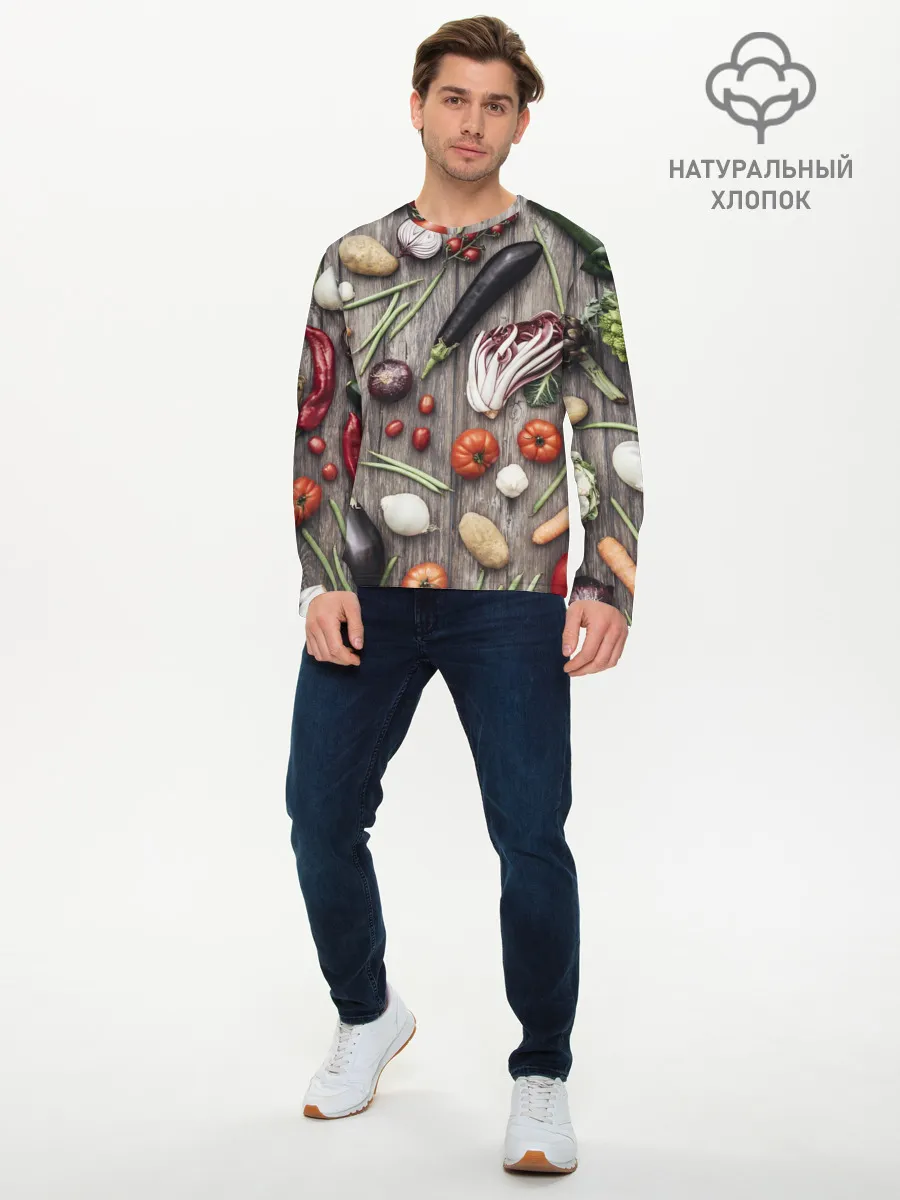 Мужской лонгслив базовый / Еда