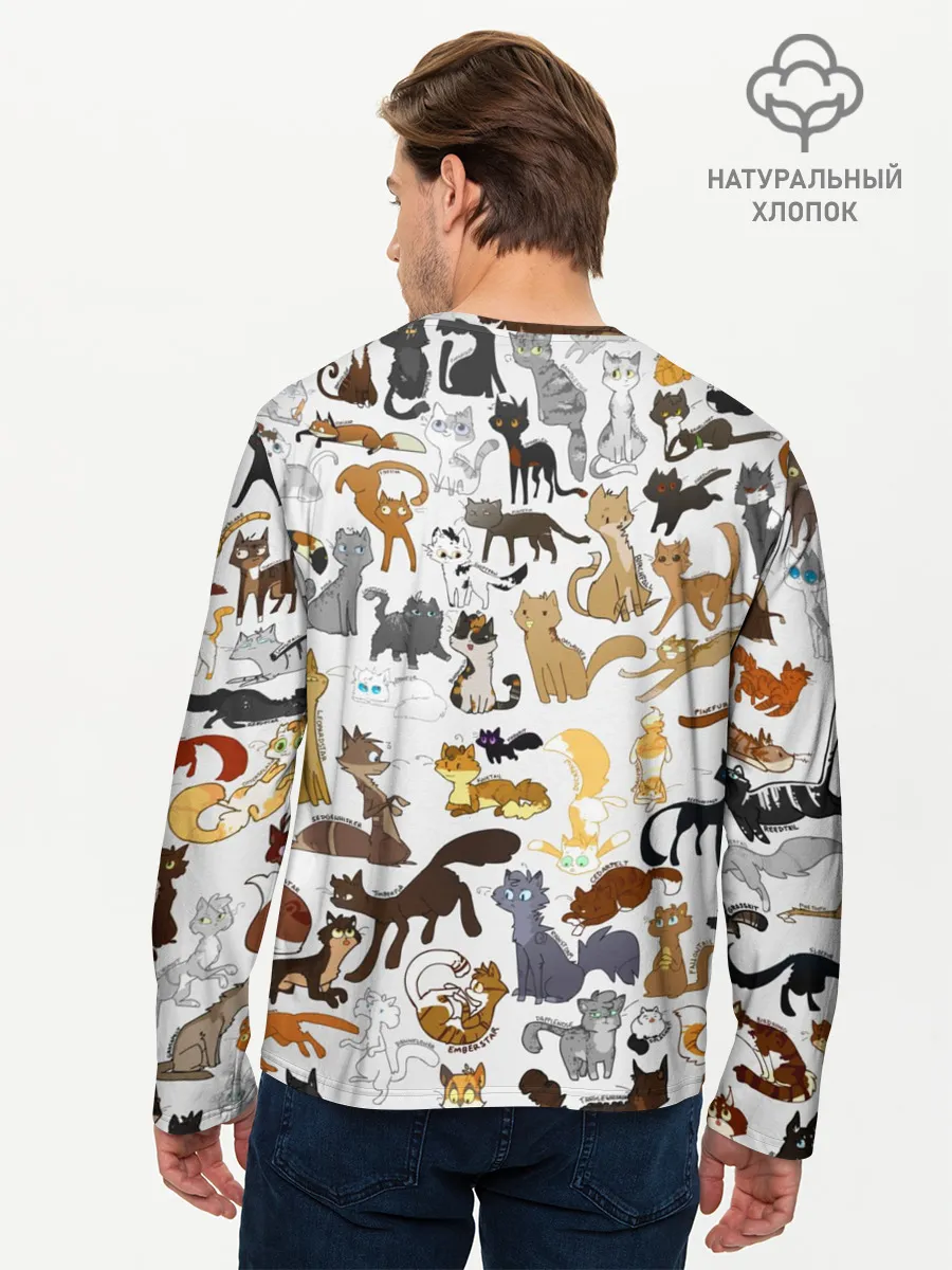 Мужской лонгслив базовый / Котоколлаж 01