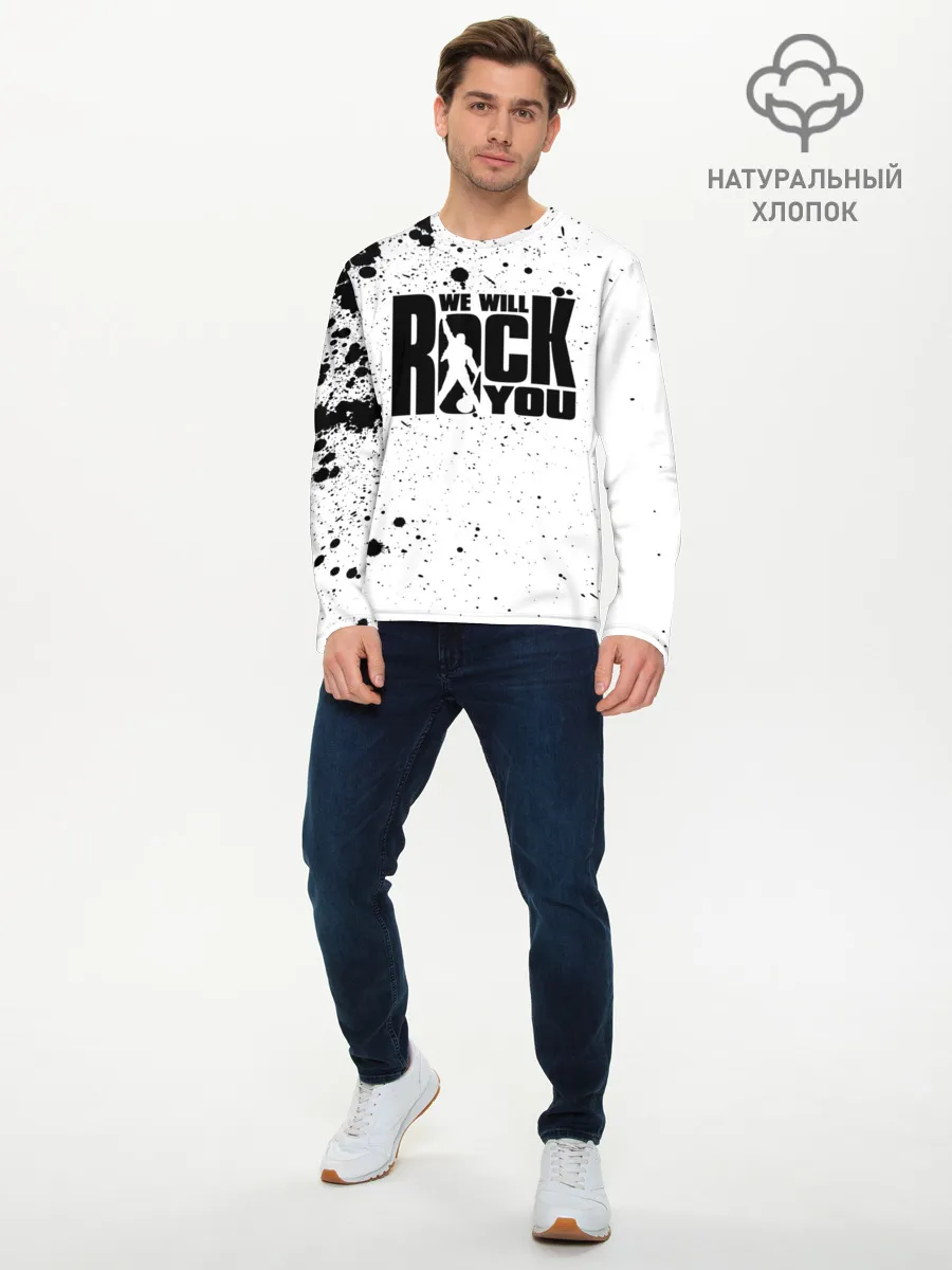 Мужской лонгслив базовый / Queen - We Will Rock You