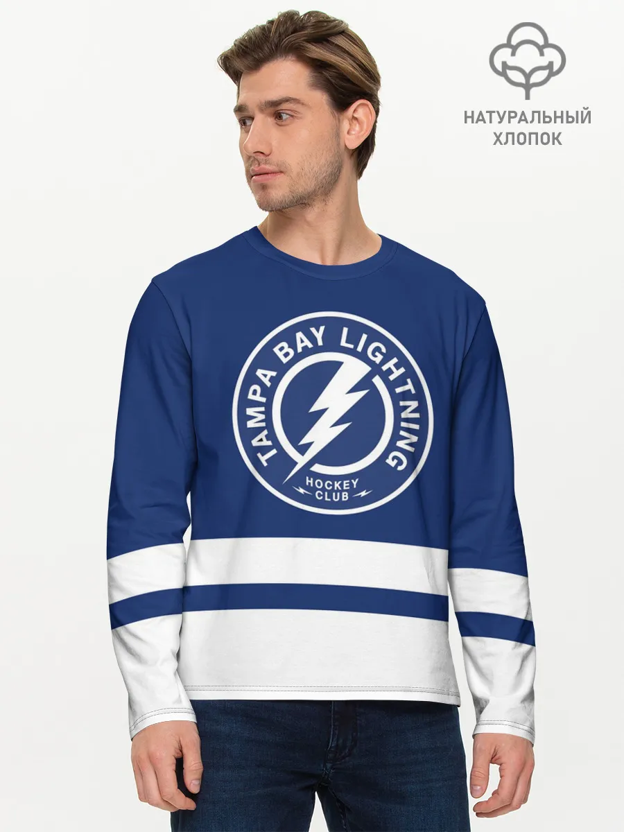 Мужской лонгслив базовый / Тампа-Бэй Лайтнинг