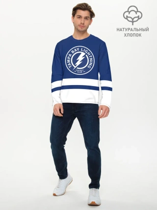 Мужской лонгслив базовый / Тампа-Бэй Лайтнинг