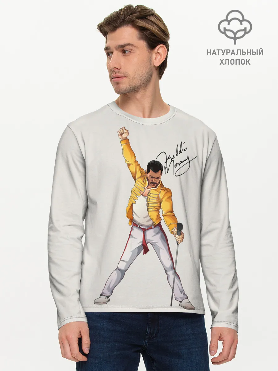 Мужской лонгслив базовый / Фредди Меркьюри автограф