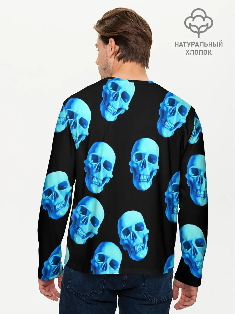 Мужской лонгслив базовый / Черепа стиль