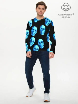 Мужской лонгслив базовый / Черепа стиль