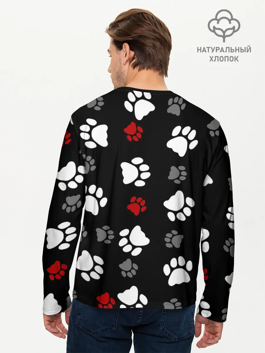 Мужской лонгслив базовый / Следы лап