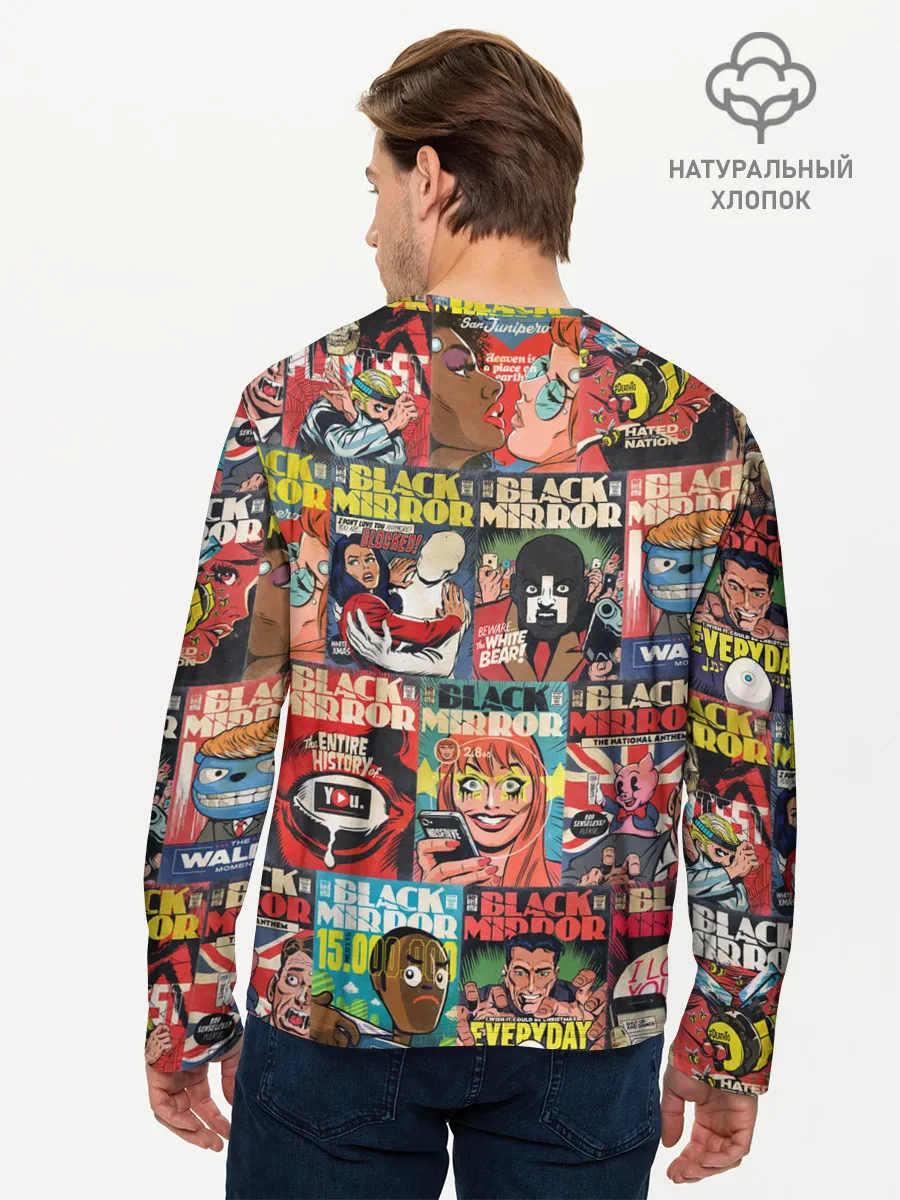 Мужской лонгслив базовый / ЧЕРНОЕ ЗЕРКАЛО